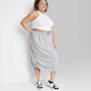 Women's Utility Midi Skirt Wild Fable Light Gray 2X